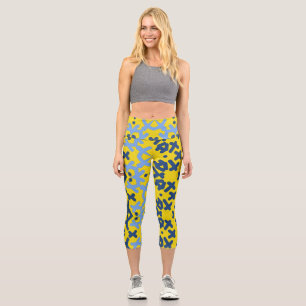 An unique colourful all over fabric print pattern  capri leggings