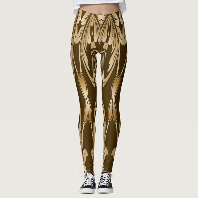 An unique cute brown colour "Ratti_Creative_Arts" Leggings (Front)