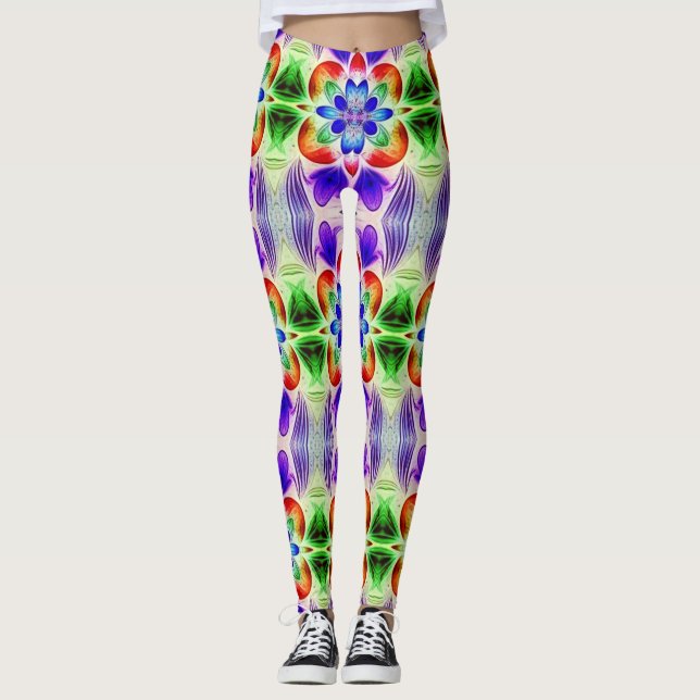 An unique cute multicolor "Ratti_Creative_Arts"   Leggings (Front)