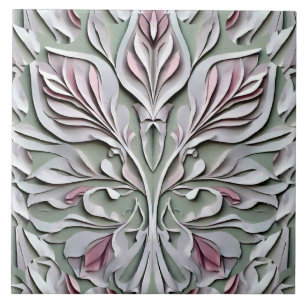 An unique embossing art gray modern floral pattern tile