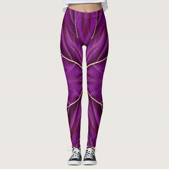 An unique purple "Ratti_Creative_Arts"  Leggings (Front)
