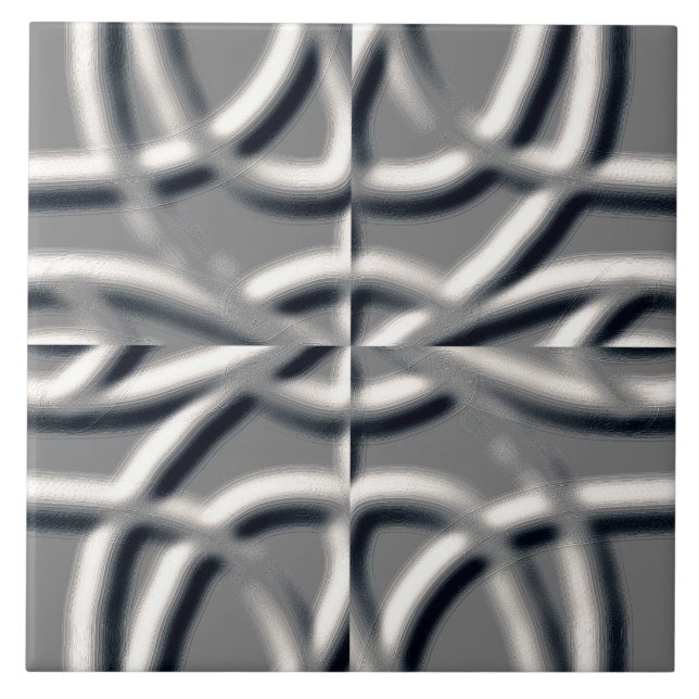 An unique silver grey embossing art classic design tile (Front)