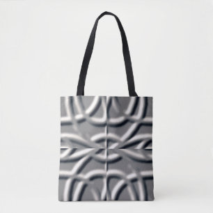 An unique silver grey embossing art classic patter tote bag