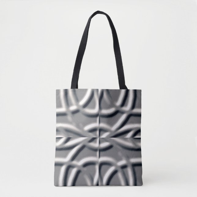 An unique silver grey embossing art classic patter tote bag (Front)
