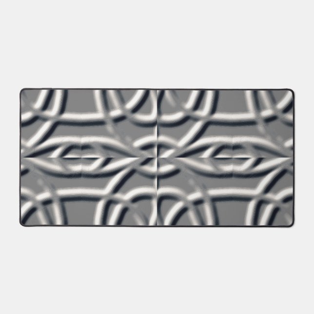 An unique silver grey embossing art pattern design desk mat (Front)