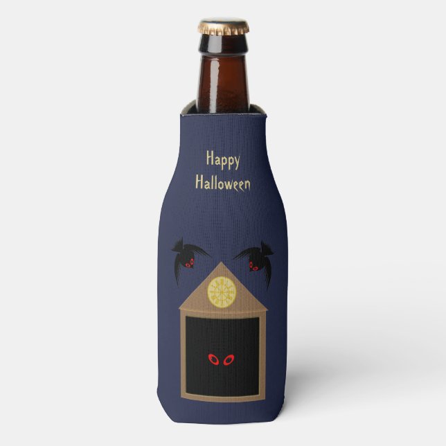 An Unkindness of Ravens Halloween Bottle Cooler (Bottle Front)
