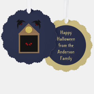 An Unkindness of Ravens Halloween Custom Tree Decoration Card