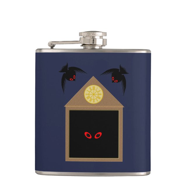 An Unkindness of Ravens Halloween Hip Flask (Front)