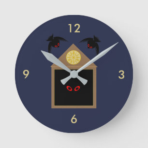 An Unkindness of Ravens Halloween Round Clock