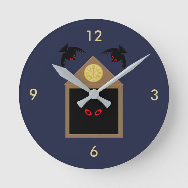 An Unkindness of Ravens Halloween Round Clock (Front)