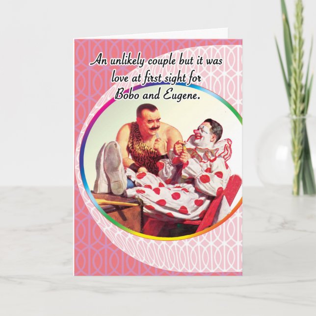 An Unlikely Couple Gay Valentines Day Card (Front)