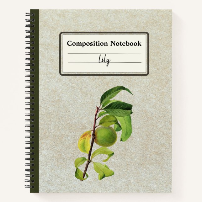 An Unripe Peach Personalised Composition Notebook (Front)