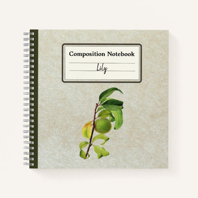 An Unripe Peach Personalised Composition Notebook (Front)