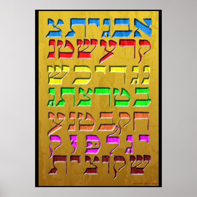 Ana b"Koach ~ Initial Letters ~ Gold Poster (Front)