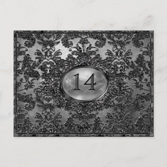 Anabelle  Victorian Table Number Card (Front)