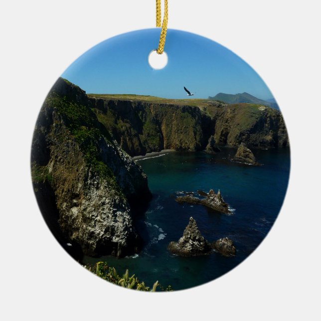 Anacapa Island at Channel Islands National Park Ceramic Tree Decoration (Front)