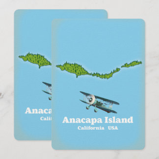 Anacapa Island California USA map Invitation