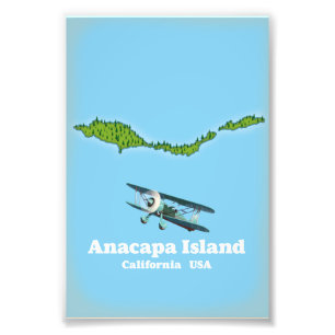 Anacapa Island California USA map Photo Print