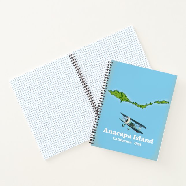 Anacapa Island California USA map Postcard Notebook (Inside)