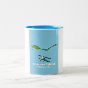 Anacapa Island California USA map Two-Tone Coffee Mug