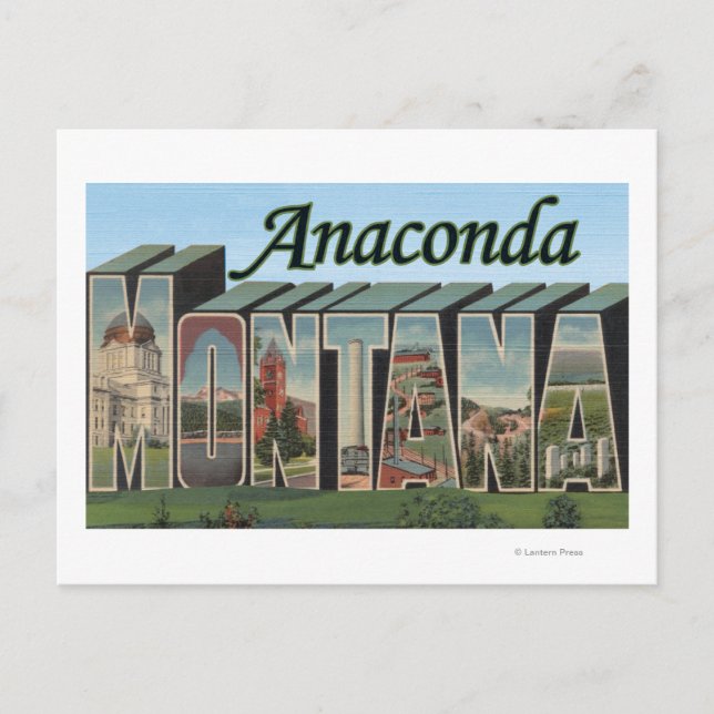 Anaconda, Montana - Large Letter Scenes Postcard (Front)