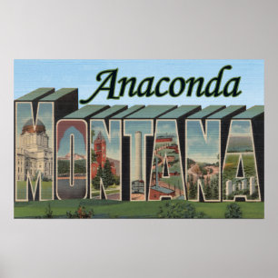 Anaconda, Montana - Large Letter Scenes Poster