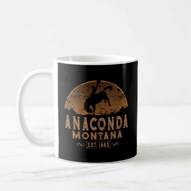 Anaconda Montana Mt Wild West Rodeo Cow Coffee Mug (Left)