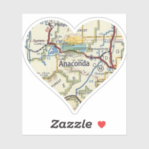 Anaconda Montana Vintage Map