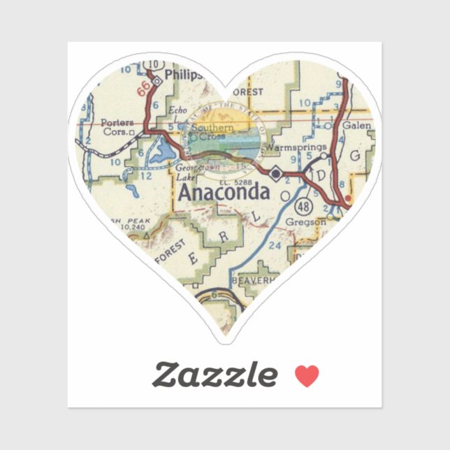 Anaconda Montana Vintage Map (Sheet)