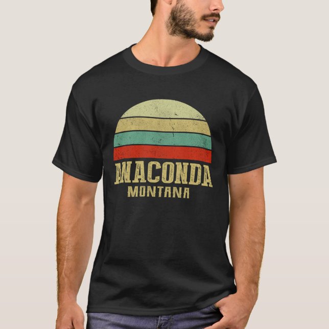 ANACONDA MONTANA Vintage Retro Sunset T-Shirt (Front)