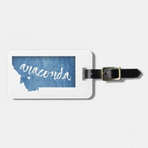 Anaconda Montana Wood Grain Luggage Tag