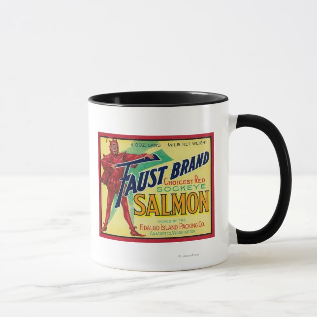 Anacortes, Washington - Faust Salmon Case Label Mug (Right)