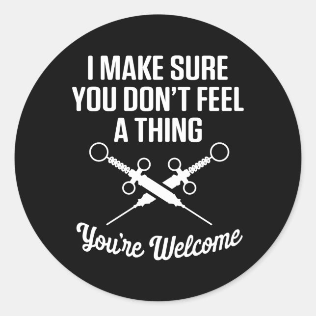 Anaesthesia Anaesthesiologist Nurse Anaesthesiolog Classic Round Sticker (Front)