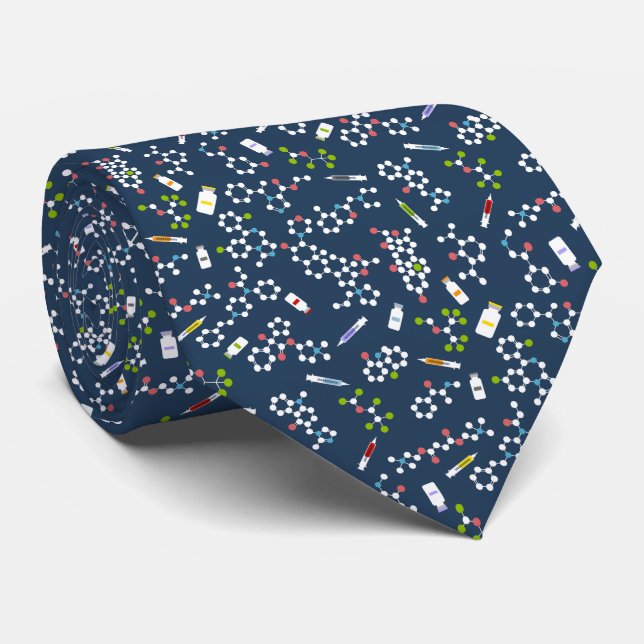 Anaesthesia Drug Structures Tie (Rolled)