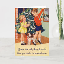 Anaesthesia - funny vintage Christmas card