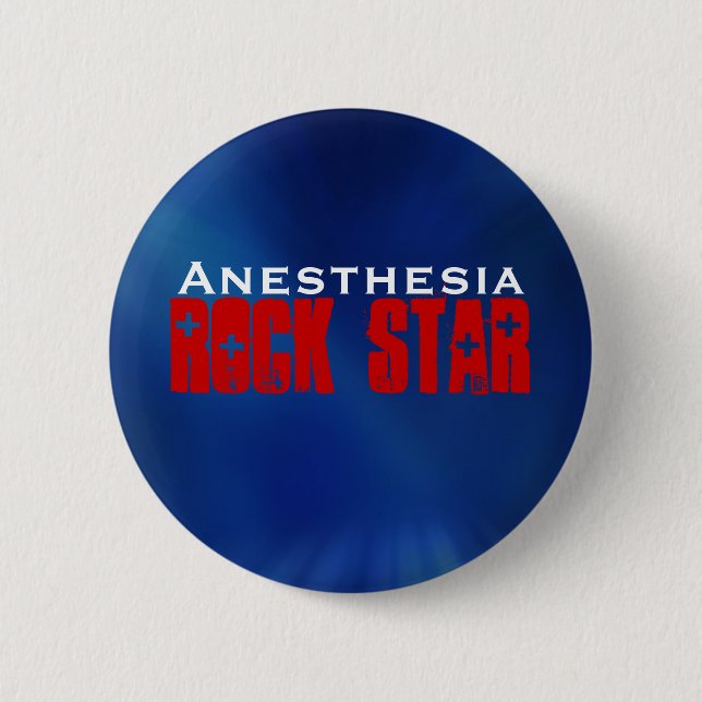 Anaesthesia RockStar 6 Cm Round Badge (Front)