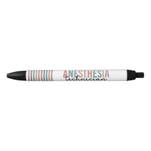 Anaesthesia Technician Retro Anaesthetic Tech Black Ink Pen