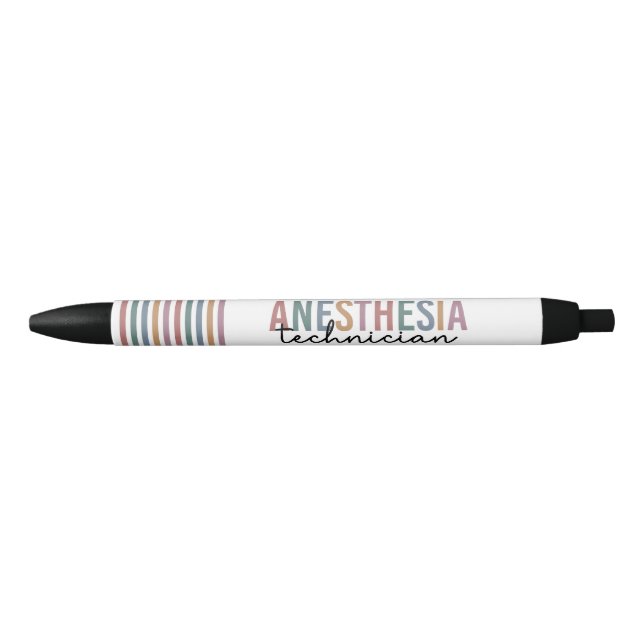 Anaesthesia Technician Retro Anaesthetic Tech Black Ink Pen (Front)