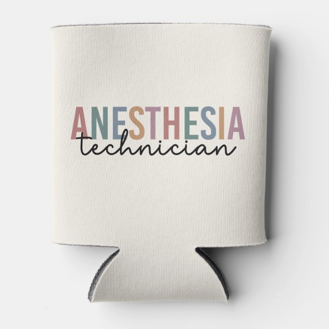 Anaesthesia Technician Retro Anaesthetic Tech Can Cooler (Front)