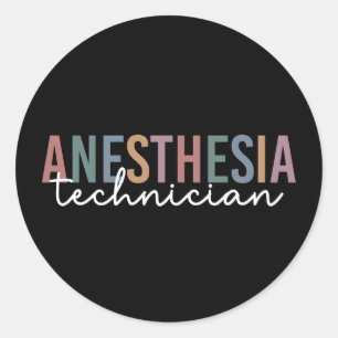 Anaesthesia Technician Retro Anaesthetic Tech Classic Round Sticker
