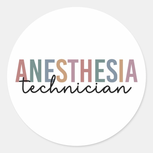 Anaesthesia Technician Retro Anaesthetic Tech Classic Round Sticker (Front)