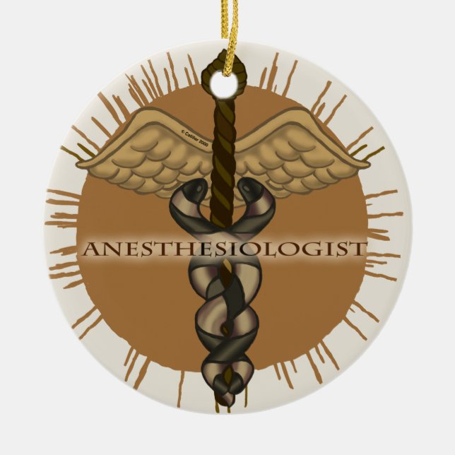 Anaesthesiologist Caduceus Oval Ornament (Front)