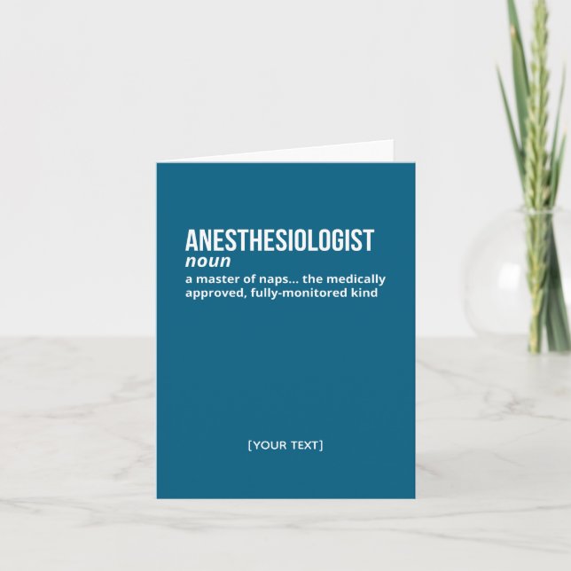 Anaesthesiologist Definition Card – Medical Studen (Front)