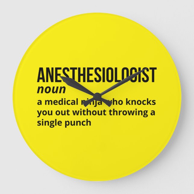 Anaesthesiologist Definition - Medical Humour Large Clock (Front)