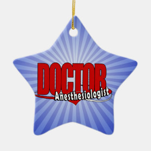 Anaesthesiologist DOCTOR BIG RED LOGO Ceramic Tree Decoration