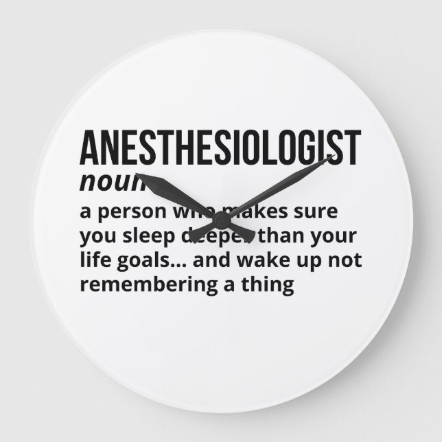 Anaesthesiologist - Funny Definition Gift Large Clock (Front)