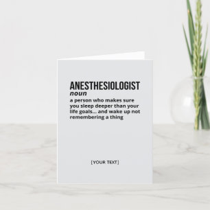 Anaesthesiologist – Funny Definition Greeting Card
