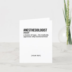 Anaesthesiologist – Funny Medical Definition Thank You Card