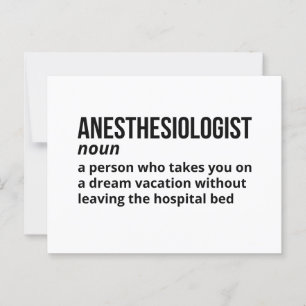 Anaesthesiologist Humour Definition Postcard