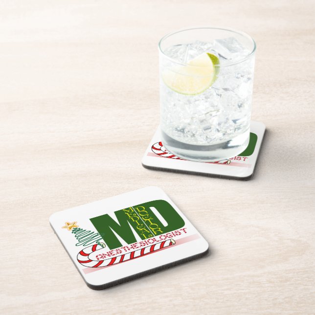 Anaesthesiologist MERRY CHRISTMAS Coaster (Right Side)